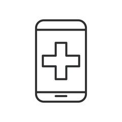 Obraz premium smartphone with medical app line style