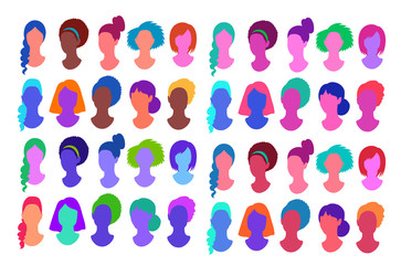 Faceless colorful profile pictures avatars