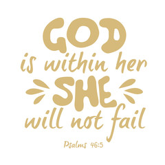 God Is Within Her She Will Not Fail Svg.