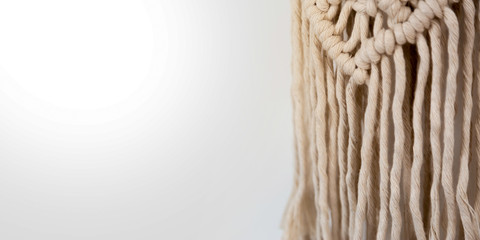 Macramè piece of art, detailed photo