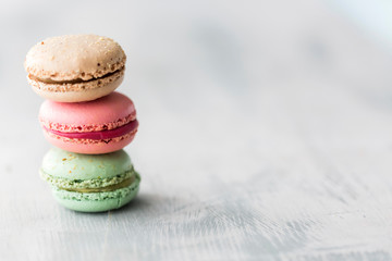Stack of colorful macaroon cookies