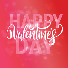 Happy Valentines Day Lettering Card.