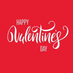 Happy Valentines Day Lettering Card.