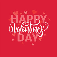 Happy Valentines Day Lettering Card.