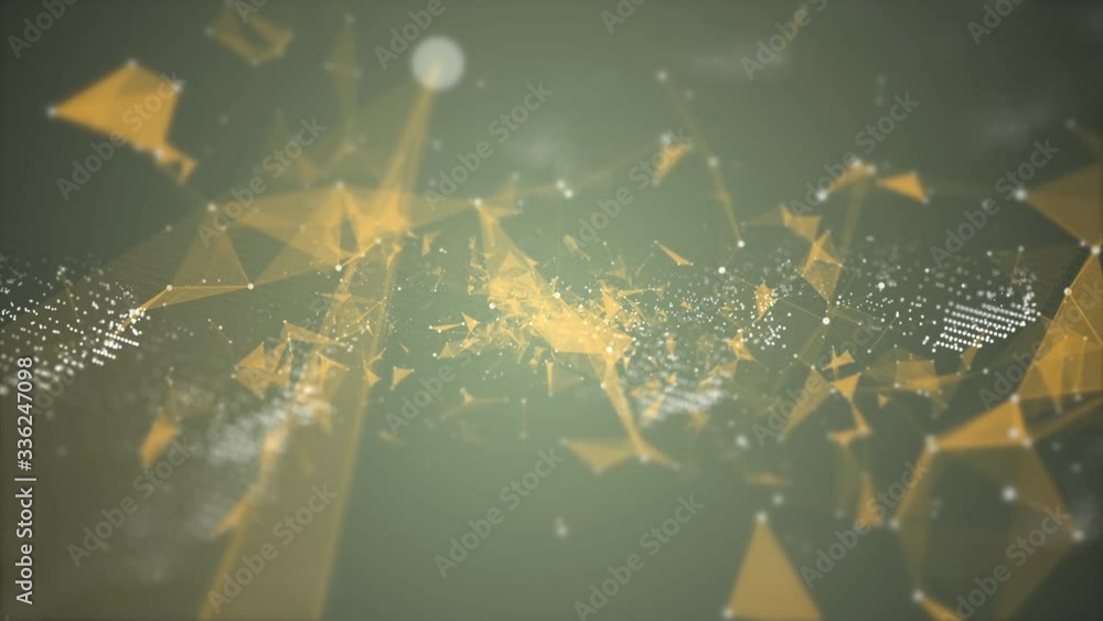 Poster animation of flight inside light speed polygonal tunnel in zoom out motion.