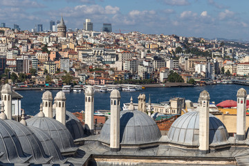Panorama  from Suleymaniye Mosque to Istanbul