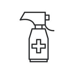 antibacterial soap bottle line icon