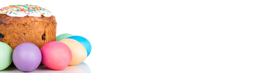 Easter cake and painted eggs