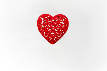 red heart on white background