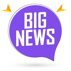 Big News, banner design template, speech bubble, vector illustration