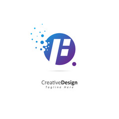 Dots Letter F Logo.  F Letter Design Vector with Dots. 