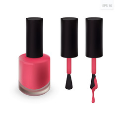 Isolated Pink Nail Polish . Vector