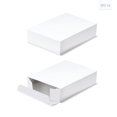 Naklejka premium White Product Cardboard Package Box. Illustration Isolated On White Background. Mock Up Template Ready For Your Design.