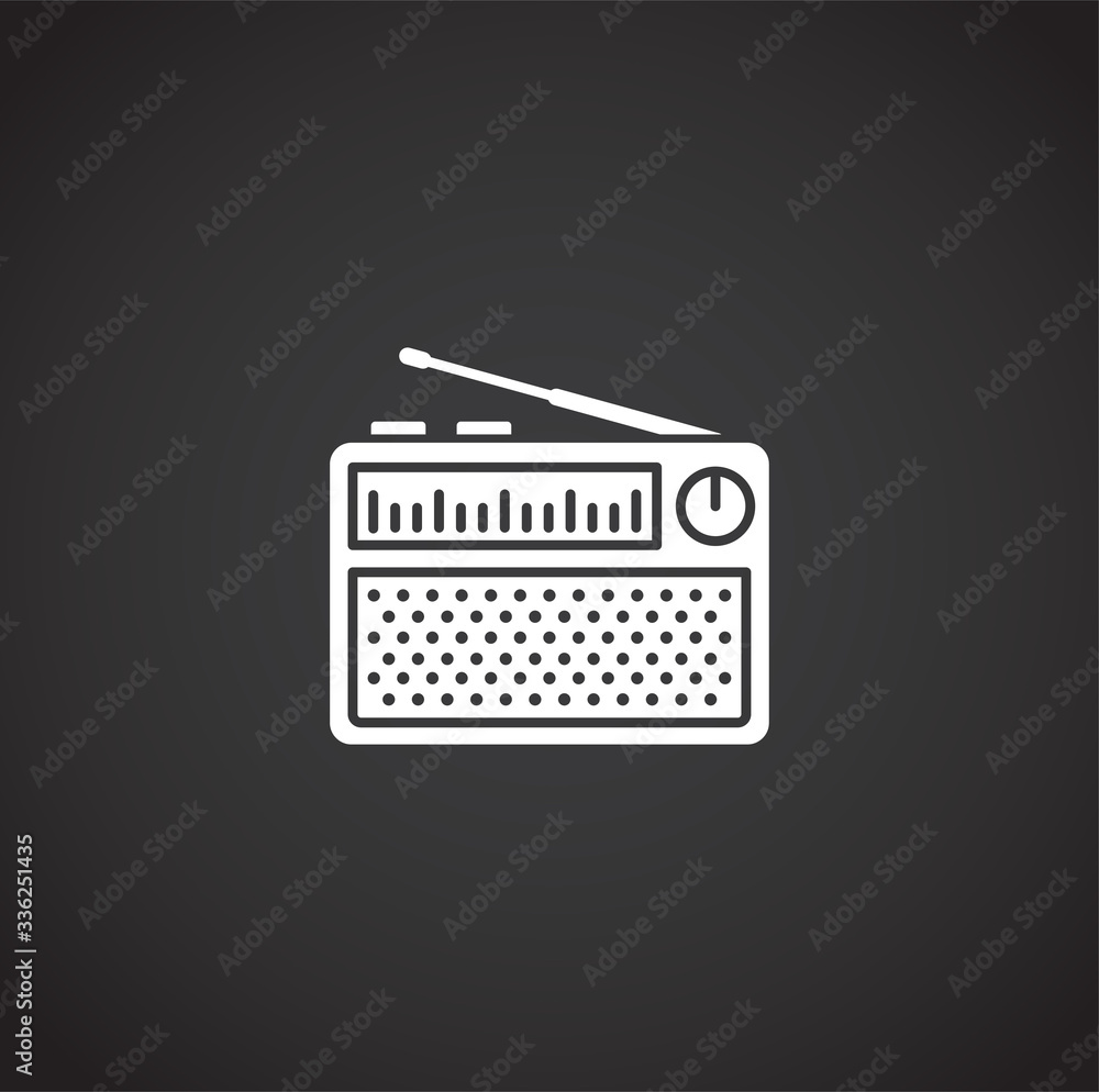 Poster mass media related icon on background for graphic and web design. creative illustration concept symb
