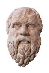 Ancient marble head of the greek philosopher Socrates