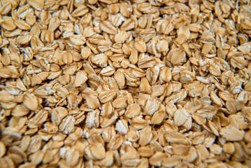 healthy oat flakes background, rolled oat, oat flakes texture