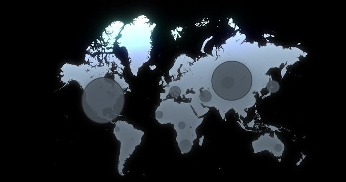 Digital map of Coronavirus COVID-19 SARS-COV-2 spreading outbreak. Pandemic world map, spread of coronavirus cases around the world with popping circles on a map. Distribution of world COVID-19 cases - Powered by Adobe