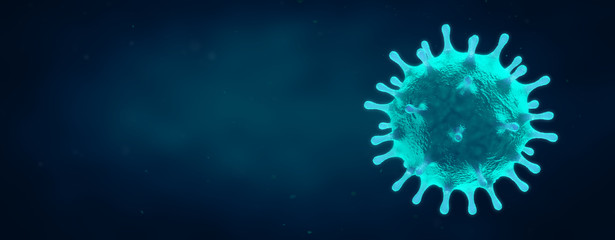 Fototapeta na wymiar Corona Virus Covid-19 banner illustration - Microbiology And Virology Concept design