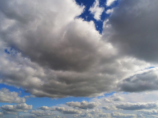 Simple blue cloudy sky, Nature background, day time.