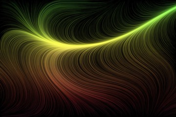 Energetic Abstract Flowing Green & Red Lines Background