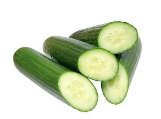 a group of chopped cucumber