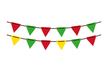 Fototapeta premium Banner pennant design, Party celebration event happy birthday holiday surprise anniversary and decorative theme Vector illustration