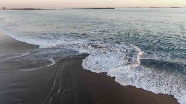 Long Beach California - drone perspective - tide wave