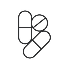 pills and capsules drugs line style