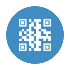 qr code inside circle design of technology scan information business price communication barcode digital and data theme Vector illustration