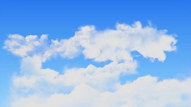 Blue sky with white weather clouds and sun loop Animation background Green Screen Alpha. The summer sky is colorful clearing day and beautiful nature environment.