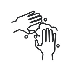 Obraz premium hands washing line style icon