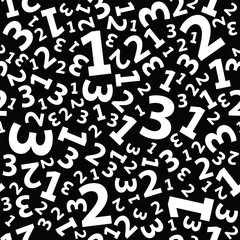 Black 123 number background seamless