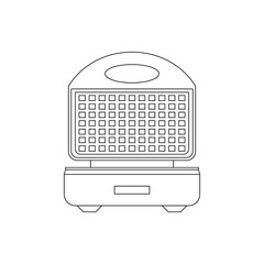 Electric grill line icon. Open oven, stove, waffle iron. Cooking concept. Vector illustration can be used for topics like utensil, kitchenware, kitchen