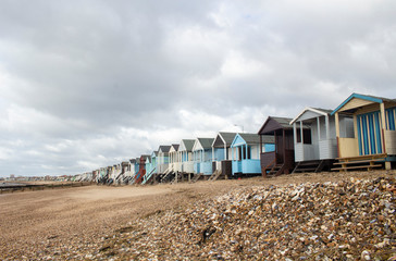 Cloudy day at Thorpe Bay Beach, Essex, England