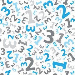 Blue 123 number background seamless