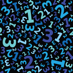 Blue 123 number background seamless
