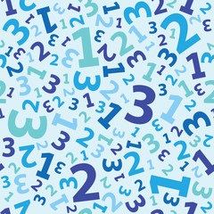 Blue 123 number background seamless