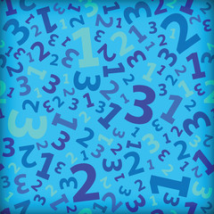 Blue 123 number background seamless