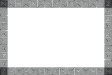 Rectangular shape background and frame with black meander pattern concept.