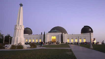 Fototapeta na wymiar A popular place in Los Angeles - The Griffith Observatory in the Hollywood Hills