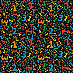 Obraz premium Multicolored 123 number background seamless