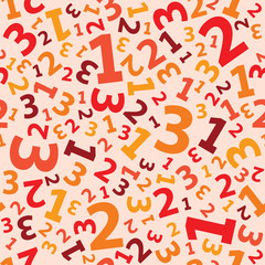 Red 123 number background seamless