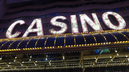 Casino neon lights at Las Vegas Downtown © 4kclips