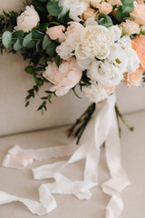 elegant wedding bouquet of fresh natural flowers