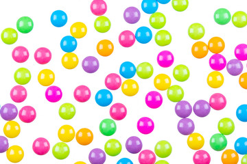 Colorful chocolate coated candy isolated on white background with clipping path.