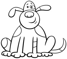 cartoon spotted dog character color book page