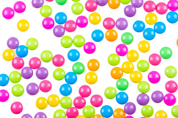 Colorful chocolate coated candy isolated on white background with clipping path.