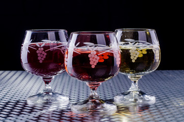 
Wine glasses on an iron table.