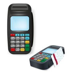 Payment terminal isolated on white. Vector illustration - 336263282