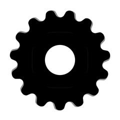 Gear or cog icon on white background.
